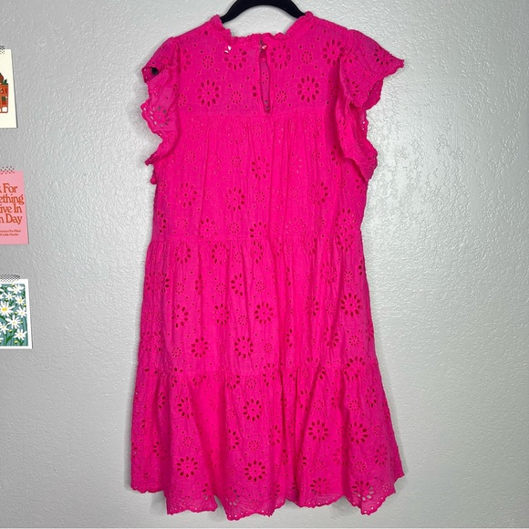 Ryan Michelle hot pint tiered lace dress sz L - Picture 2 of 5